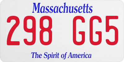 MA license plate 298GG5
