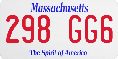 MA license plate 298GG6