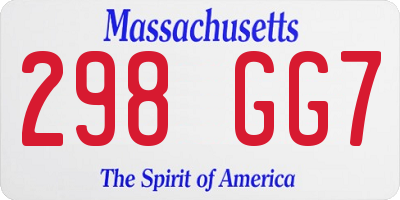 MA license plate 298GG7