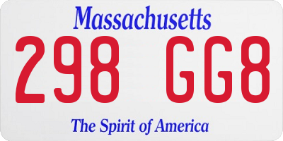 MA license plate 298GG8
