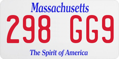 MA license plate 298GG9