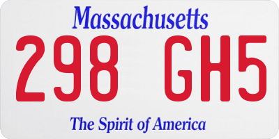 MA license plate 298GH5