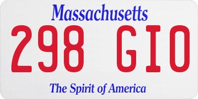 MA license plate 298GI0