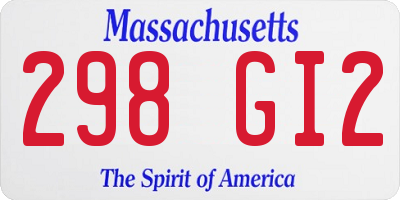 MA license plate 298GI2