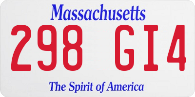 MA license plate 298GI4