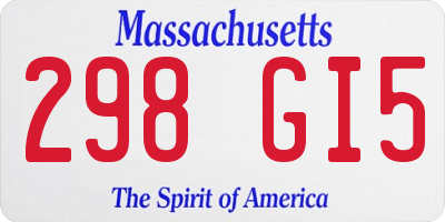 MA license plate 298GI5