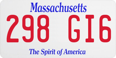 MA license plate 298GI6