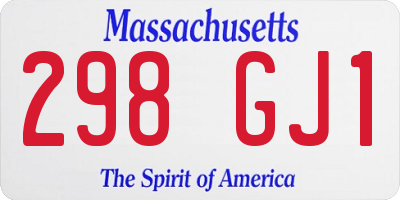 MA license plate 298GJ1