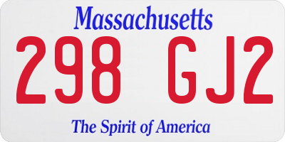 MA license plate 298GJ2