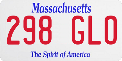 MA license plate 298GL0