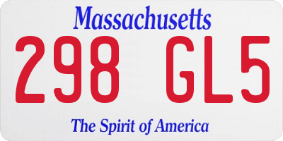 MA license plate 298GL5