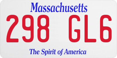MA license plate 298GL6
