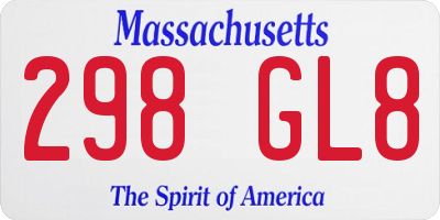 MA license plate 298GL8