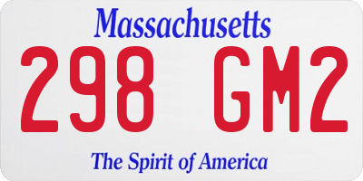 MA license plate 298GM2