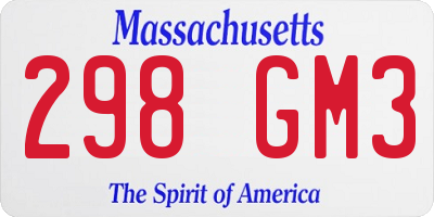 MA license plate 298GM3