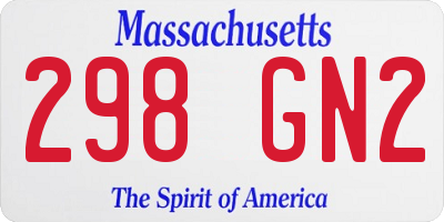 MA license plate 298GN2