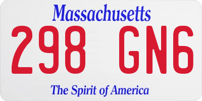 MA license plate 298GN6