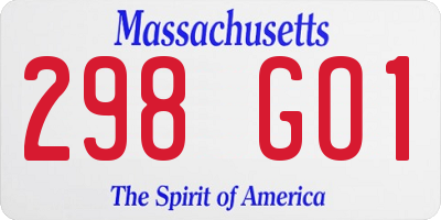 MA license plate 298GO1