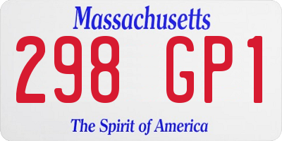 MA license plate 298GP1