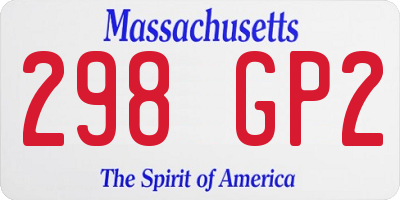 MA license plate 298GP2