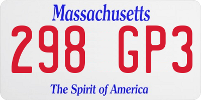 MA license plate 298GP3