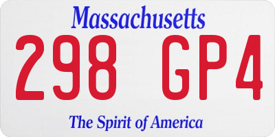 MA license plate 298GP4