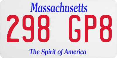 MA license plate 298GP8