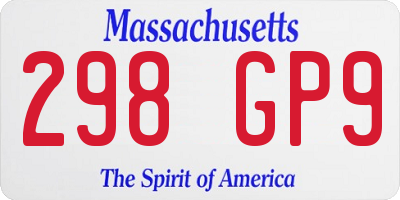 MA license plate 298GP9