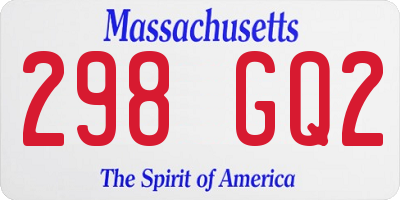 MA license plate 298GQ2