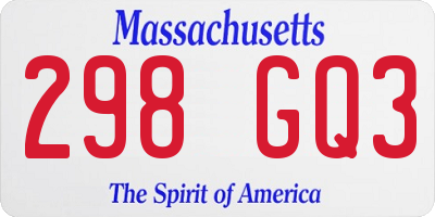 MA license plate 298GQ3