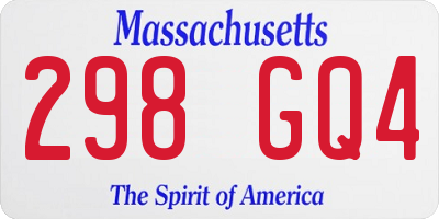 MA license plate 298GQ4