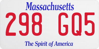 MA license plate 298GQ5