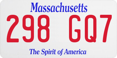 MA license plate 298GQ7
