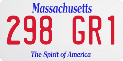 MA license plate 298GR1