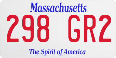 MA license plate 298GR2
