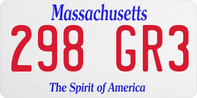 MA license plate 298GR3