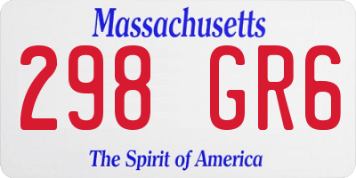 MA license plate 298GR6