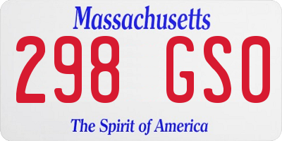 MA license plate 298GS0