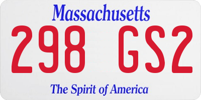 MA license plate 298GS2