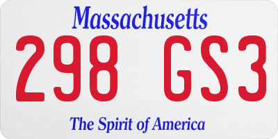 MA license plate 298GS3
