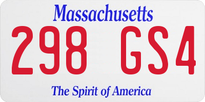 MA license plate 298GS4