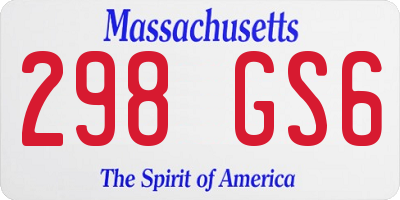 MA license plate 298GS6