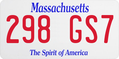 MA license plate 298GS7