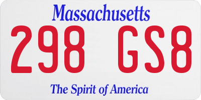MA license plate 298GS8