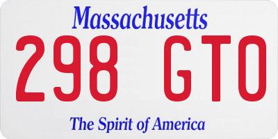 MA license plate 298GT0