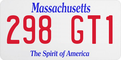 MA license plate 298GT1