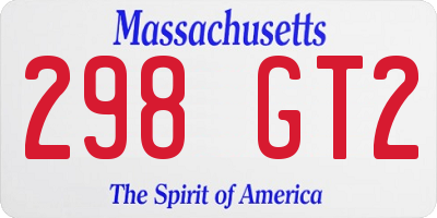 MA license plate 298GT2