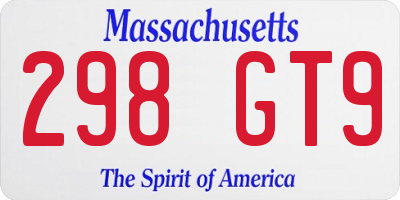 MA license plate 298GT9