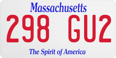 MA license plate 298GU2