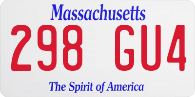 MA license plate 298GU4
